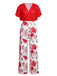 Rose Red 1930s Rose V-Neck Blouse & Rose Pants