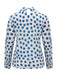 1940s Blue Dots Tie-Up Collar Blouse