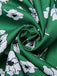 Green 1940s V-Neck Floral Dress