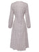 Apricot 1940s Geometric Deep V-Neck Dress
