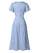 Red 1940s Floral V-Neck Added Button Dress