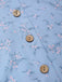 Red 1940s Floral V-Neck Added Button Dress