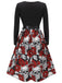 Black 1950s Halloween Rose Skull Bow Dress