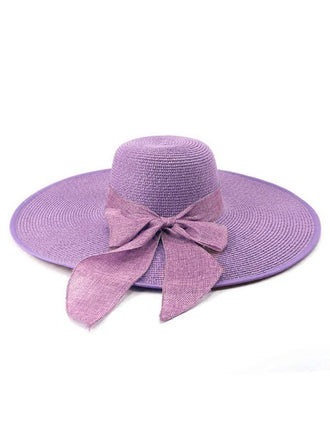 Ribbon Wide Brim Raffia Sun Hat