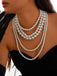 Vintage Layered Pearl Statement Necklace