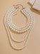 Vintage Layered Pearl Statement Necklace
