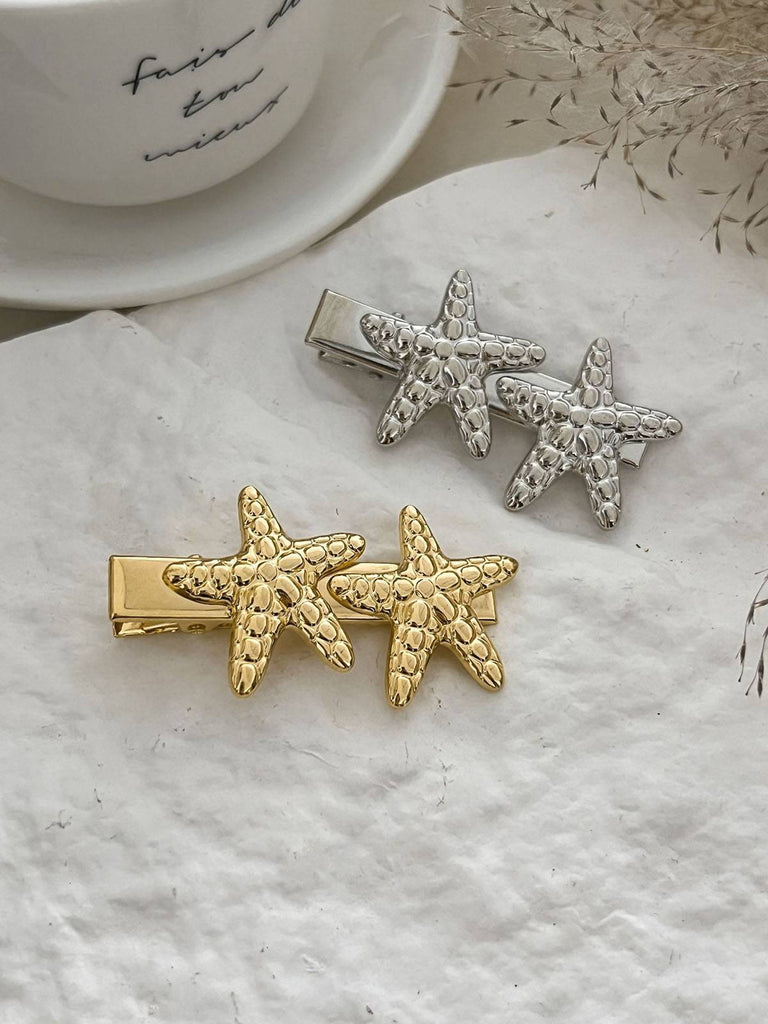 Vintage 3D Starfish Metal Hairpin