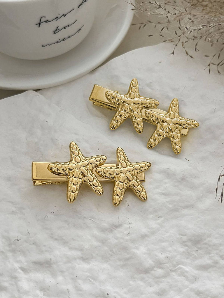 Vintage 3D Starfish Metal Hairpin