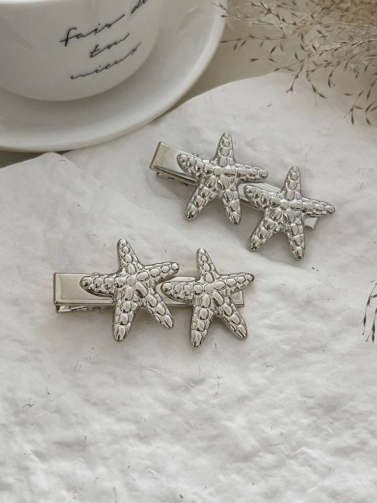 Vintage 3D Starfish Metal Hairpin