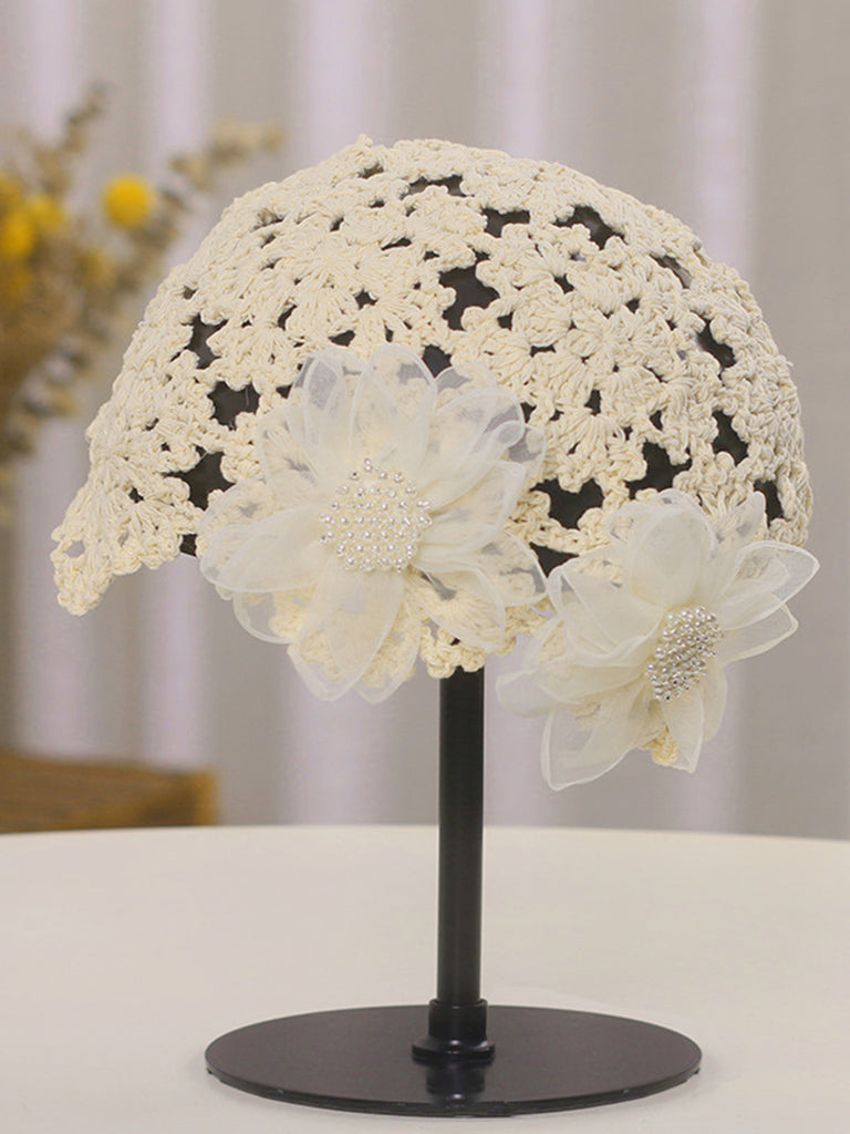 Vintage Hand-Woven Crochet Turban Hat