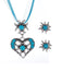 Vintage Rhinestone Edelweiss Heart Ribbon Necklace & Earring Set