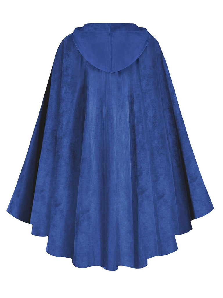 1940s Halloween Medieval Faux-Suede Cloak