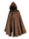 1940s Halloween Medieval Faux-Suede Cloak
