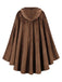 1940s Halloween Medieval Faux-Suede Cloak