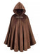 1940s Halloween Medieval Faux-Suede Cloak