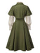 [Pre-Sale] 2PCS Green 1950s Victorian Bow Tie Dress & Cropped Cape