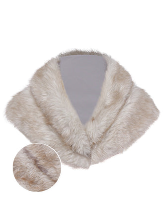 [Pre-Sale] Brown 1920s Faux Fur V-Neck Wrap Shawl