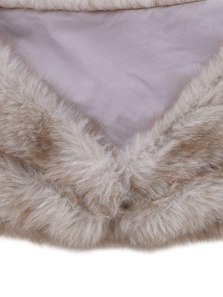 [Pre-Sale] 2PCS Brown 1920s Sequin Dress & Faux Fur Shawl