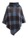 [Pre-Sale] Blue 1950s Plaid Button Poncho