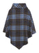 [Pre-Sale] Blue 1950s Plaid Button Poncho