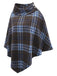 [Pre-Sale] Blue 1950s Plaid Button Poncho
