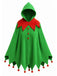1950s Christmas Pom Pom Hooded Cape