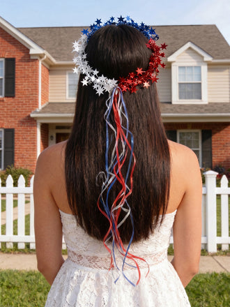 Independence Day Floral Wreath Hair Clip
