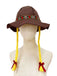 Vintage Embroidered Flower Yellow Braided Hat