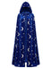 1950s Halloween Star & Moon Velvet Long Hooded Cape
