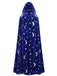 1950s Halloween Star & Moon Velvet Long Hooded Cape