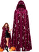 1950s Halloween Star & Moon Velvet Long Hooded Cape