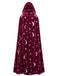 1950s Halloween Star & Moon Velvet Long Hooded Cape