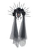Black Gothic Rose Veil Headpiece with Spikes