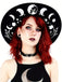 Gothic Witch Hat with Pink Cross Print - 1