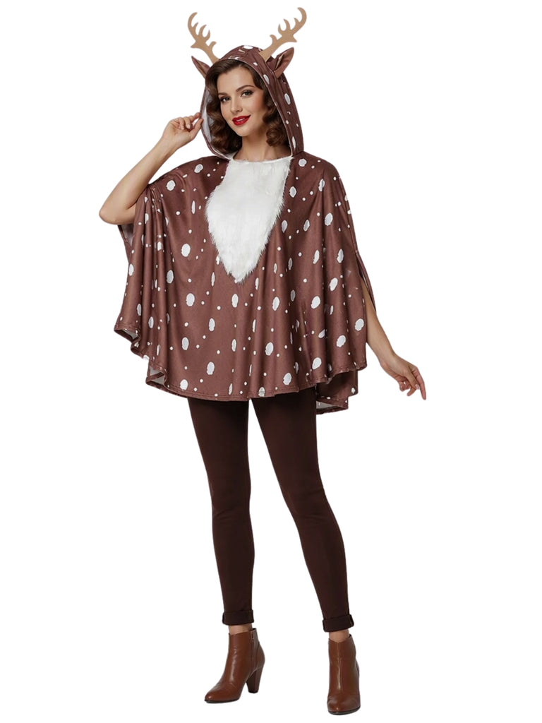 Christmas Spotted Reindeer Hooded Cape Costume 3