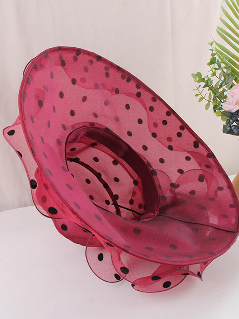 Elegant Polka Dot Organza Sun Hat