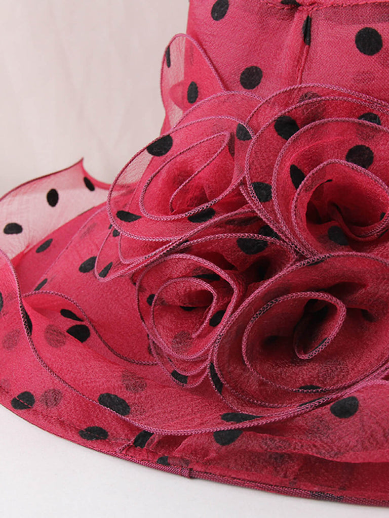 Elegant Polka Dot Organza Sun Hat