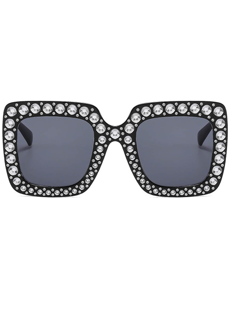Retro Party Rhinestone Sqaure Sunglasses