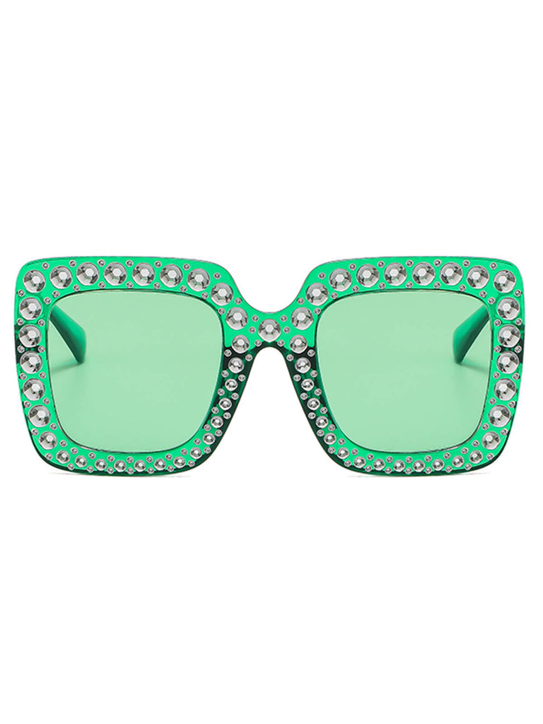 Retro Party Rhinestone Sqaure Sunglasses
