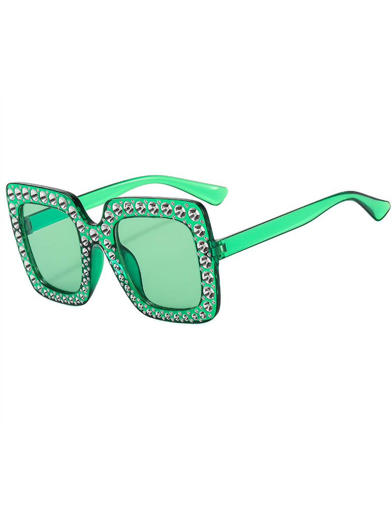 Retro Party Rhinestone Sqaure Sunglasses