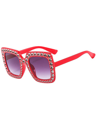 Retro Party Rhinestone Sqaure Sunglasses