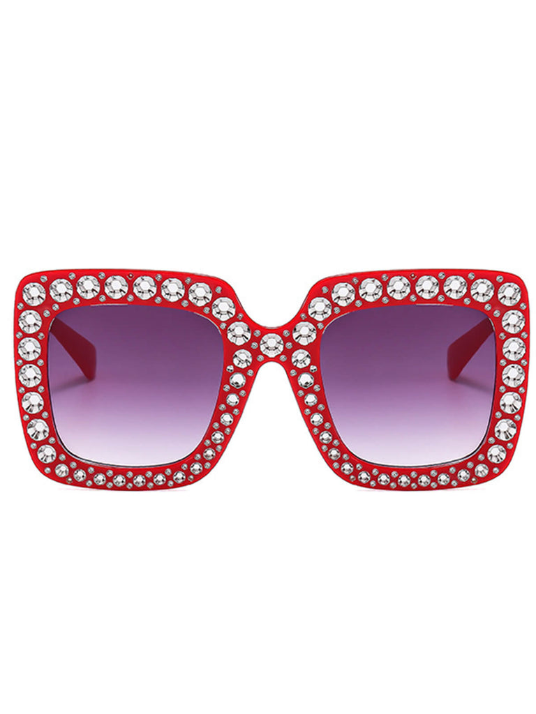 Retro Party Rhinestone Sqaure Sunglasses