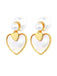 Vintage Gold Edged Pearl Heart Earrings
