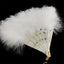 Fluffy Feather Pendants Folding Hand Fan