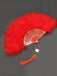 Fluffy Feather Pendants Folding Hand Fan
