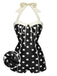 [US Warehouse] Black 1950s Polka Dots Halter Swimsuit