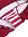 [US Warehouse] Wine Red 1950s Stripe Heart Collar Swimsuit