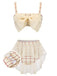 [US Warehouse] 1950s Bowknot Plaid Mesh Patchwork Swimsuit
