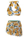 [US Warehouse] 1950s Halter Ping Pong Floral Swimsuit