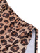 [US Warehouse] Brown 1930s Leopard V-Neck Halter Swimsuit